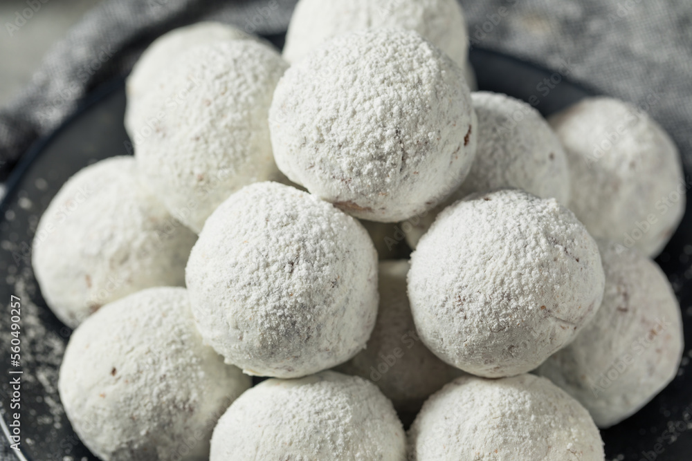 Poster homemade sweet powdered donut holes