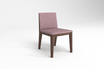 Perspective view, Modern Chair, minimal concept, Studio shot of stylish chair isolated on white background 3d rendering