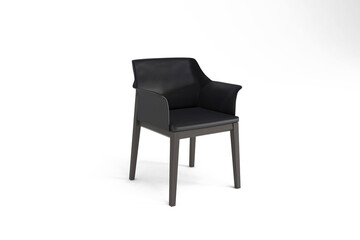 Fototapeta premium Perspective view, Modern Chair, minimal concept, Studio shot of stylish chair isolated on white background 3d rendering