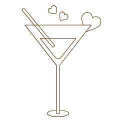 wine glass valentines hand drawn