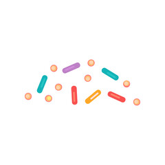 Colorful sprinkles for creating your own ice cream. Sprinkles cartoon illustration. Summer, sundae concept