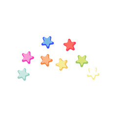 Star sprinkles for creating your own ice cream. Star sprinkles cartoon illustration. Summer, sundae concept