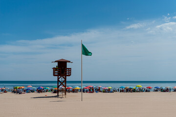 PLAYA ESPA&Ntilde;A BANDERA VERDE CULLERA VALENCIA MEDITERRANEO 