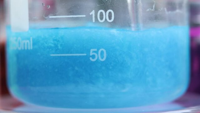 The chemical process of forming a large amount of insoluble blue copper silicate, the particles of which are large in size and heavy in weight.