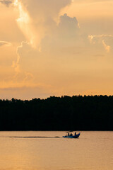 River scenery during dusk in Kuala Kemaman, Terengganu, Malaysia.