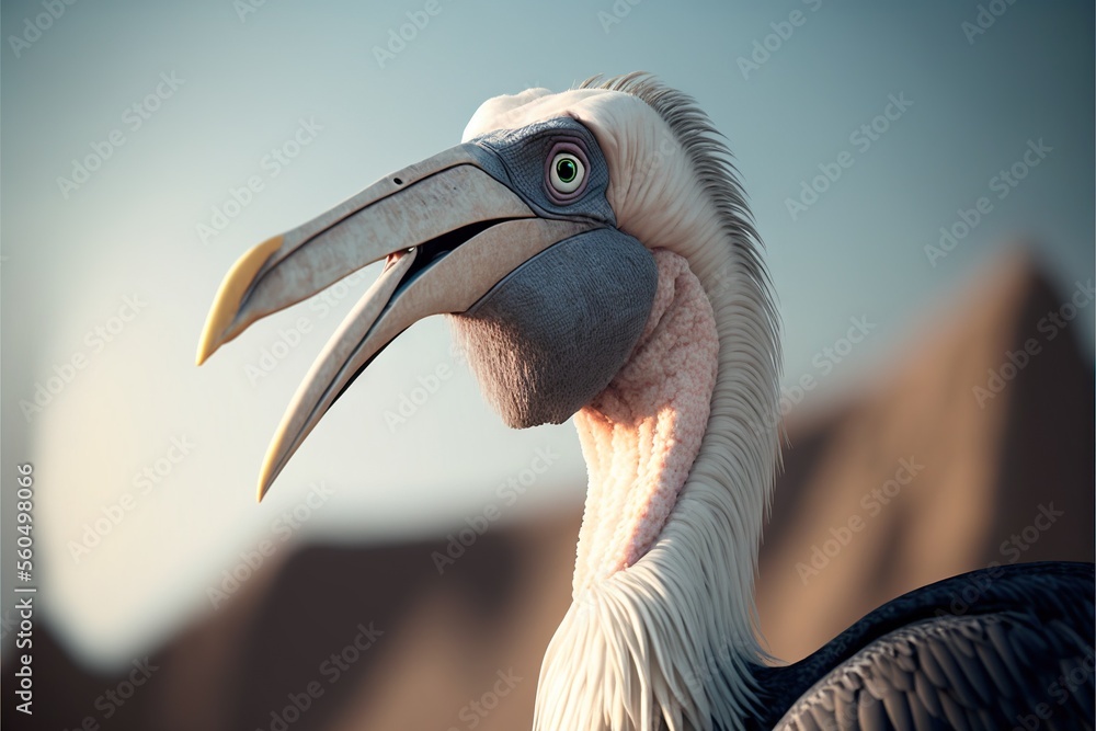 Poster a large bird with a long beak and a large beak with a long bill and a large beak with a long bill an