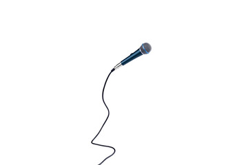 microphone levitating in the air, isolated on transparent background, the concept of accessories for singing