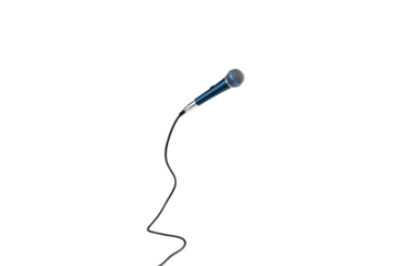microphone levitating in the air, isolated on transparent background, the concept of accessories for singing