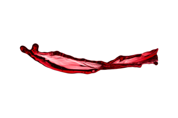 red wine splash, isolated on transparent background
