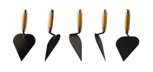 construction spatulas set isolated on transparent background