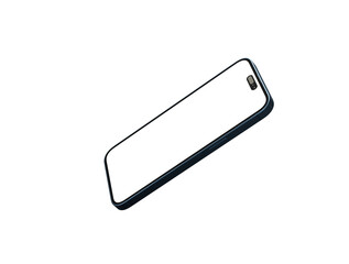 Modern glass smartphone hanging over the table