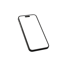 Modern glass smartphone hanging over the table