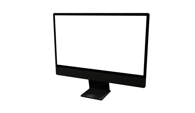 computer monitor with white blank screen - mockup