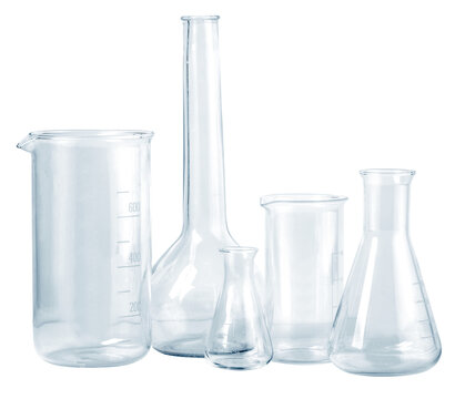 different laboratory glassware