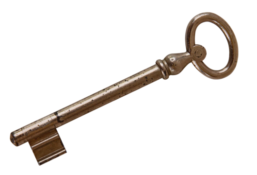 Old rusty door key