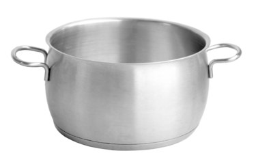 Open stainless steel cooking pot