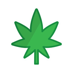 Modern hemp leaf. Marijuana leaf. Cannabis. Vector.