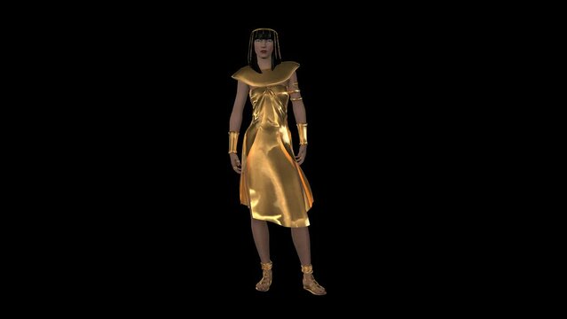 
Isis Ancient Egyptian God Transparent Alpha Video 3D Animation