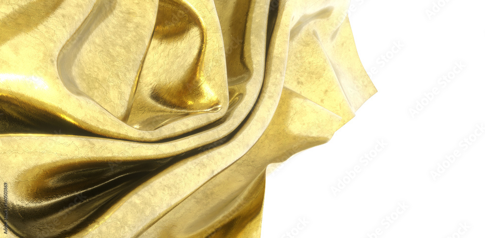 Poster 3d render of gold cloth abstract background