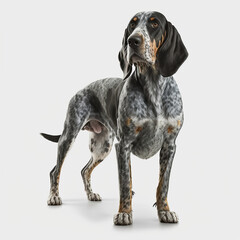 Bluetick Coonhound full body image with white background ultra realistic



