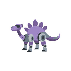 Hybrid mechanical toy for children vector illustration. Cartoon drawing of robotic toy for kids, mix of dog and dinosaur. Technology, future concept