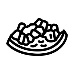 pomegranate delicious cut line icon vector. pomegranate delicious cut sign. isolated contour symbol black illustration