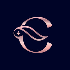cosmetic beauty logo brand letter C