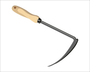 Obraz premium Vector Illustration Weeding Hoe isolated on white background. Carpentry hand tools.