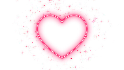 png neon heart glowing and shiny, love and valentines day element on transparent background © Hasti