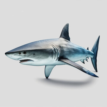 Blue Shark full body image with white background ultra realistic



