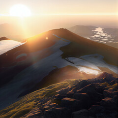 sunrise in the mountains generative ai 