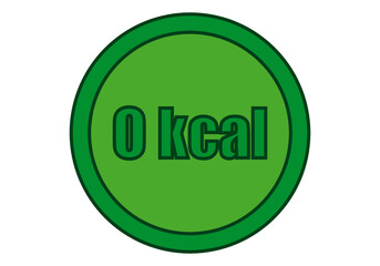 Icono verde de etiqueta de 0 calorías. 