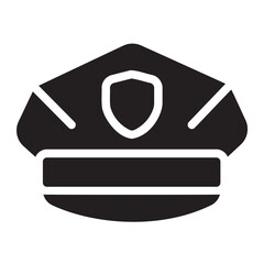 police cap glyph icon