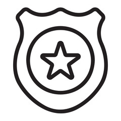police badge line icon