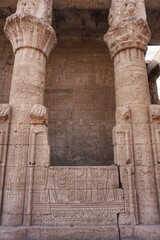 Columns in temple of Horus in Edfu Egypt