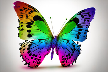 Color butterfly , isolated on white. Generative AI