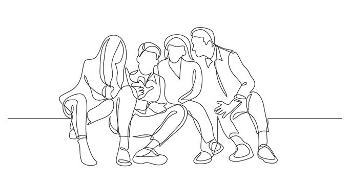 group of friends talking watching mobile phone - PNG image with transparent background
