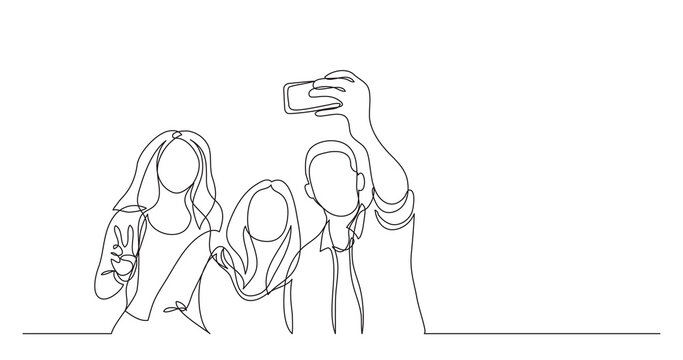 group of happy young friends making selfie - PNG image with transparent background