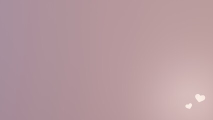 3d render of pink gradient background with two small light emission hearts