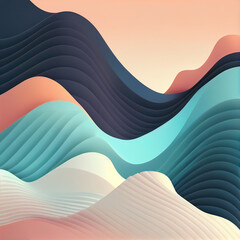 Abstract colorful waves background. Generative Ai