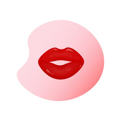 red color lips.vector illustration before valentine's day