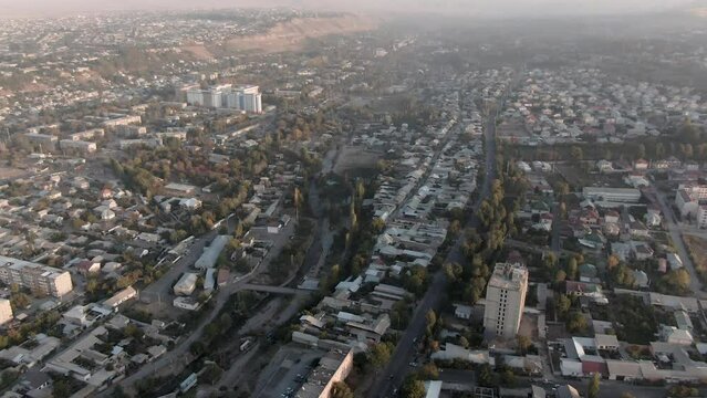 Aerial view of Osh city Kyrgyzstan
