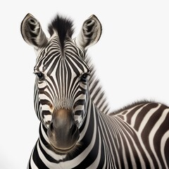 Fototapety  Somber zebra isolated on a white background