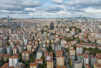 Naklejka premium Aerial view of Erenkoy in Istanbul Province, Kadıköy District