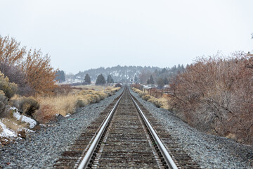 Fototapeta premium railroad in winter
