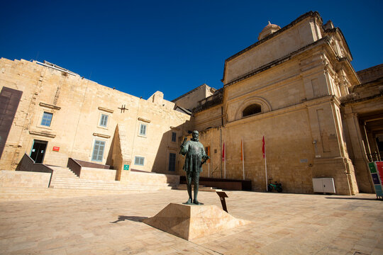 Valletta, Malta. October 7, 2022. Jean Parisot de la Valette was a French leader who gave his name to the city of Valletta.