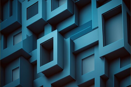 Background of 3d cubic shapes - AI Generative art
