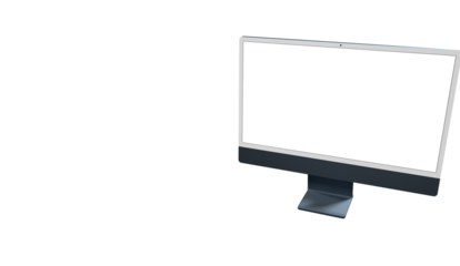 Computer monitor display with empty screen isolated on transparent background. - modern