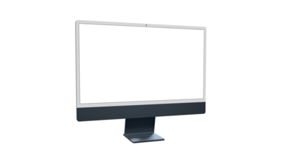Computer monitor display with empty screen isolated on transparent background. - modern