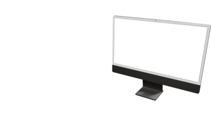 Realistic flat screen computer monitor 3de style mockup with blank screen isolated 3d - modern